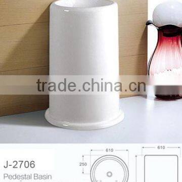 outdoor white color ceramic pedestal sink