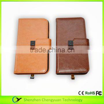 multifunctional 2 in 1 data transmission Leather charging case with USB wireless receiver function for iphone samsung