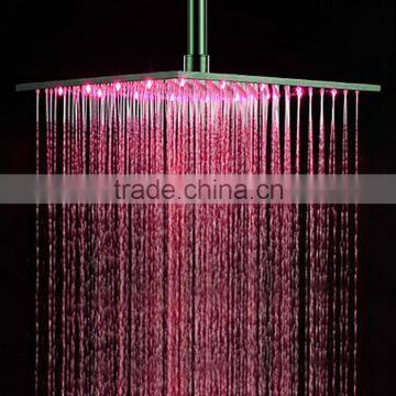 Hydro Power Rainfall Shower Head With Led Water Glow Generator
