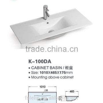 FOSHAN LELIN ceramic L1000mm cabinet basin big size vanities top bathroom basin of LT-015