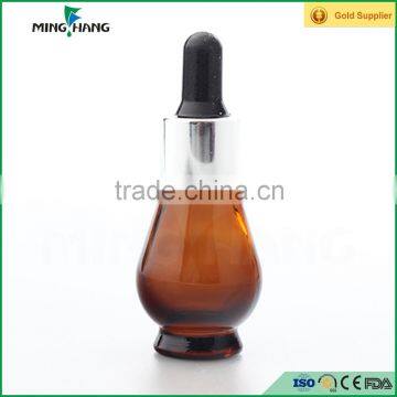 15/25/30/50/100ml Unique Shape Amber Glass Essential Oil Dropper Bottles photo-3