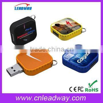 Best promotional swivel square usb drive with free dooming/epoxy logo
