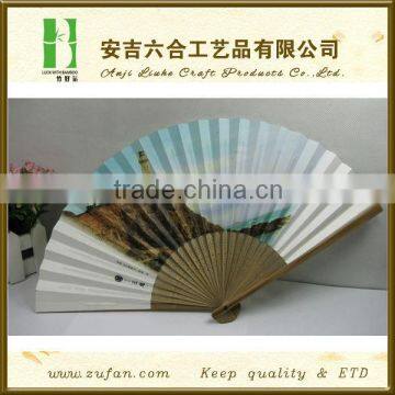 Top10 scenery promotion paper bamboo fan for souvenir