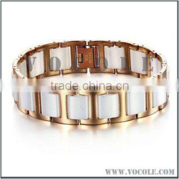 The bracelet for white ceramics and 316L stainless steel