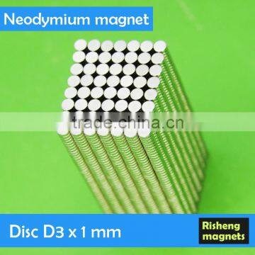 Mini magnet Neodymium magnetic disc D3x1mm neodimium magnet n52