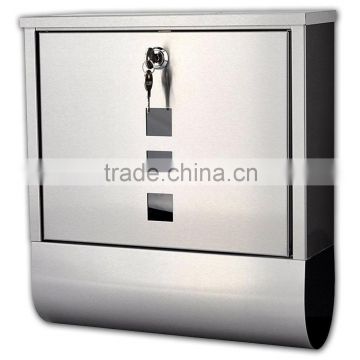 Stainless Steel Mailbox, Mail SlotN ewspaper Box, Letter Post Wall Mount Key lock mailbox