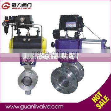 WCB Stainless Steel Segmented Ball Valve Price with Pneumatic Actuator