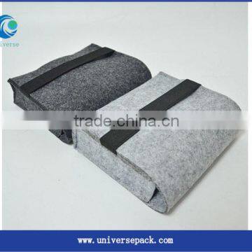 Soft material felt phone charger bag with elasticband closed