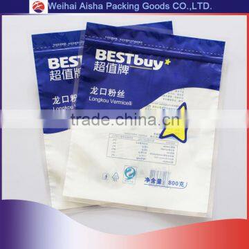 Sharp Printing Antistatic Plastic Packaging Zip Lock Plastic Bag For Vermicelli