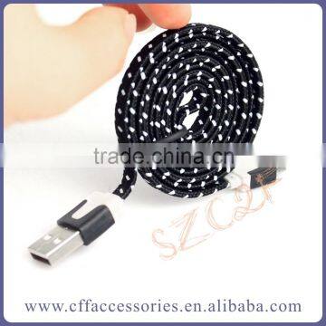 Hot Sell Flat Braided charging usb cable driver download usb data cable for samsung galaxy s4 i9500