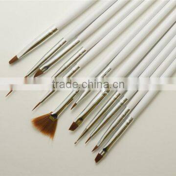 Wholesale Nail Supplies Wood Handle Nail Art Brushes Set 12 Pieces