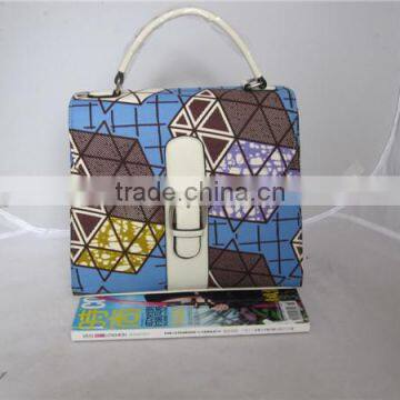 African Printed Wax Fabric and Leather Bag photo-2