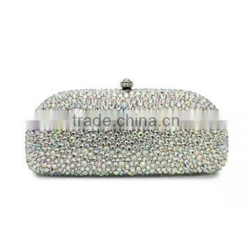 AB color full crystal evening clutch bag woman handbag fashion rhinestone purses (B1013-AB)