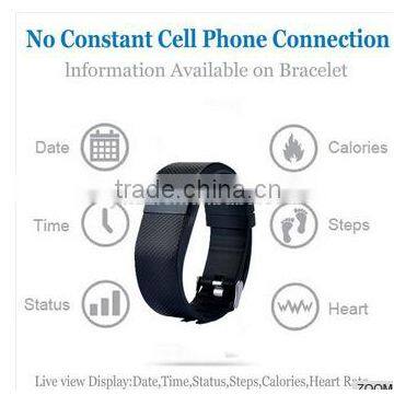 anti-lost fitness pedometer bluetooth smart luxury charm silicone bracelet