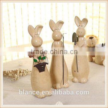 Figurine Animal Ceramic Garden Statue Ornaments Rabbit