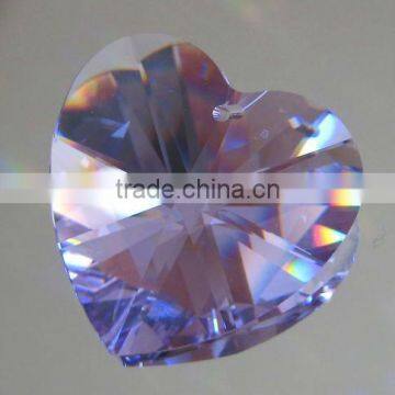 Years Crystal Amethyst Heart, Signed, 40mm(R-2059