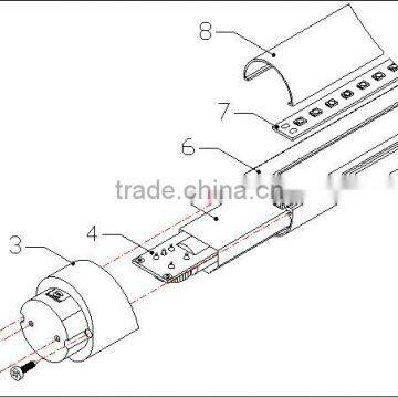Singapore,27W 5ft 1500mm UL&DLC G13 T8 LED Light,Rotatable,Aluminum+PC,One End Voltage, UL&DLC G13 T8 LED Lamp,5Years Warranty photo-4