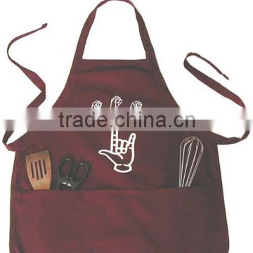 stylish china supplier printed cotton kitchen apron cleaning workwear in high quality