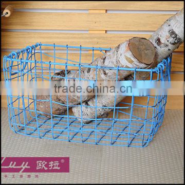 light blue wire basket storage basket