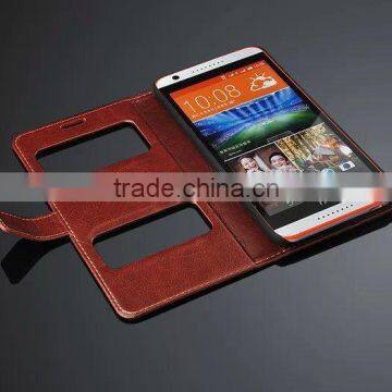 New China Products for Sale Stand Design Double View Window Leather Wallet Case Cover for Htc Desire 820 Factory Price photo-2