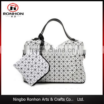 set of check tote bags with plastic check design, white and black handbags