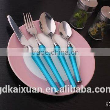 72 PCS Home Plastic Handle Stainless Steel Flatware Set KX-P022 photo-3