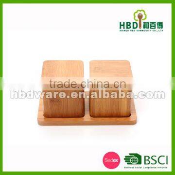 High quality bamboo salt storage box, spice holder