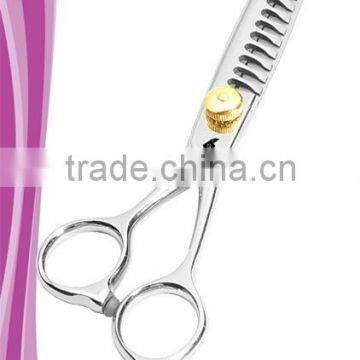 Thining Shears Gallant 14 teeth wire cut 6.5 inch fix finger rest adjustable gold tension dial mirror finish