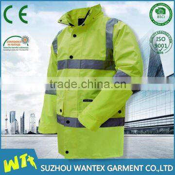 custom industrial waterproof reflective safety winter jackets with fleece lining