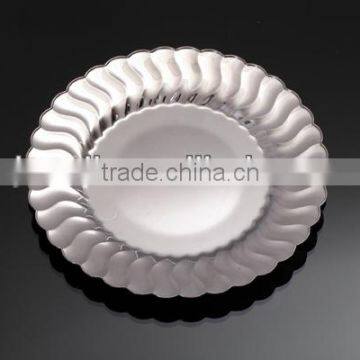 7 inch 26g silver plastic charger plate