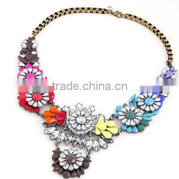 Trendy multicolor imitation chunky statement necklaces