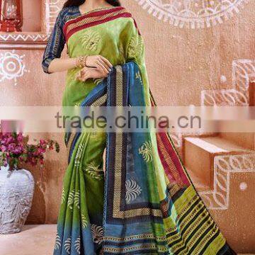 Liril Green Bhagalpuri Silk Saree