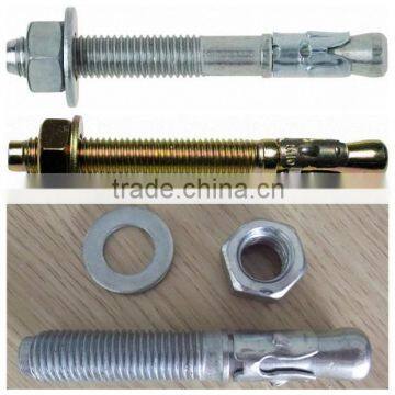 Carbon Steel M8*120 Wedge Anchor Silver White Zinc-plated With Nut and Washer