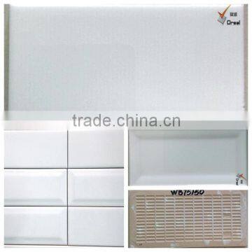 75x150mm tile super white ceramic wall tiles with bevel edge
