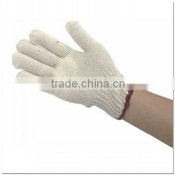 White safety working cotton gloves with cuff