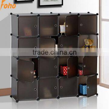 16 cubes Innerlocking pvc wardrobes with brown color(FH-AL0056-16)