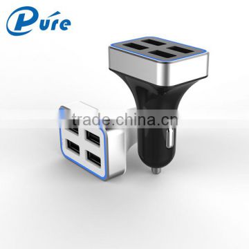 Factory wholesale output DC5.0V\5.2A 4 port usb car charger for mobile phones