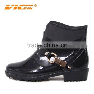 High quality cheap PVC ankle boots, garen PVC rain boots for women