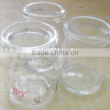 200ml clear glass milk empty bottle with wide mouth/pudding bottle