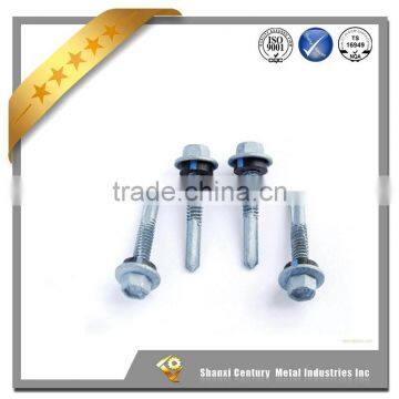 Yellow zinc plated hex head self drilling screws 6.3*45mm