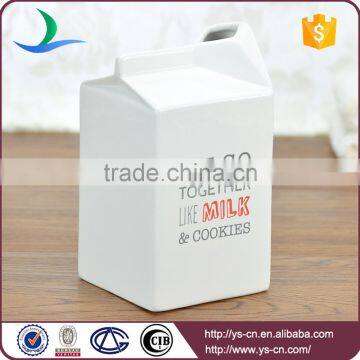 China Supplier Milk Carton Shape Ceramic Milk Jug Wholesale photo-2