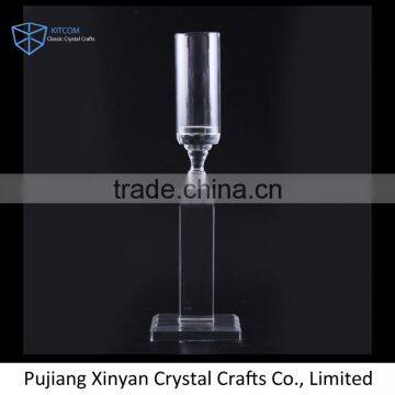 Super quality transparent crystal tall candle holders for weddings