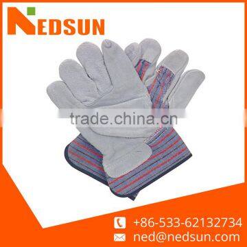 Leather working hand grey safety gloves