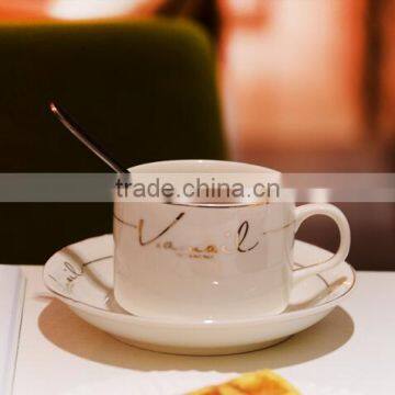 Haonai High Quality Bone China Tea Drinking Cups Set,cafe Cup and Saucer Set photo-3