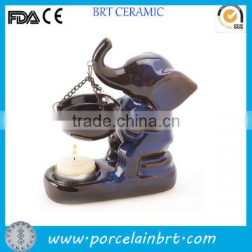 Elephant design ceramic mini candle holder