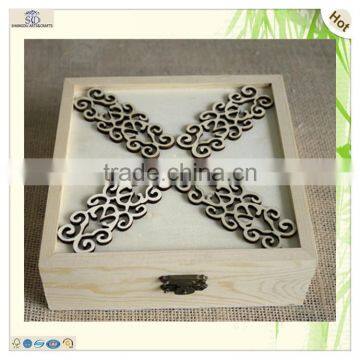 Set Three Unfinished Laser Engraved Hinged Wood Boxes