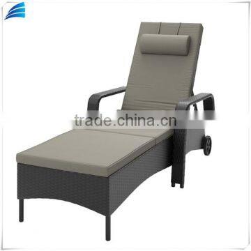 Outdoor Modern Resin Wicker Patio Reclining Sun Lounger photo-2