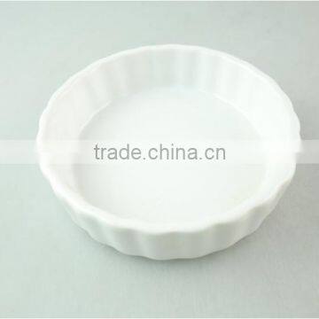 Stocklot Round wave shape white ceramic bakeware