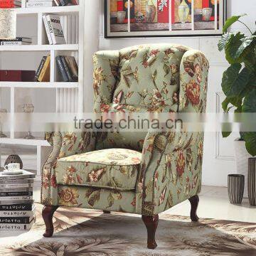 European Rustic Style Fabric High Back Sofa Chair LQ-D016#-1