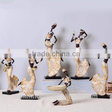 Unique style resin black african lady dancing figurines